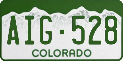 CO license plate AIG528