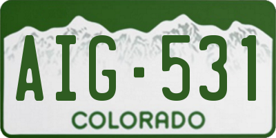 CO license plate AIG531