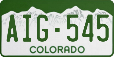 CO license plate AIG545
