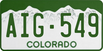 CO license plate AIG549