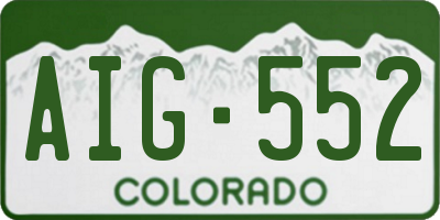 CO license plate AIG552