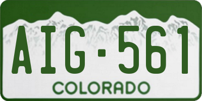 CO license plate AIG561