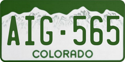CO license plate AIG565