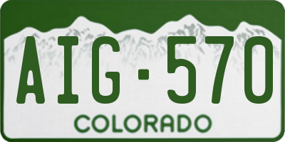 CO license plate AIG570