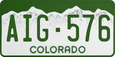 CO license plate AIG576