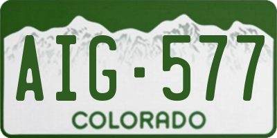 CO license plate AIG577