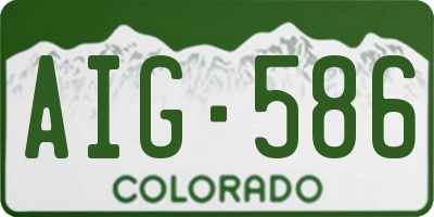 CO license plate AIG586