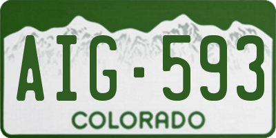 CO license plate AIG593