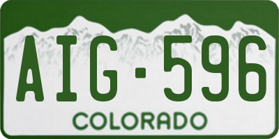 CO license plate AIG596