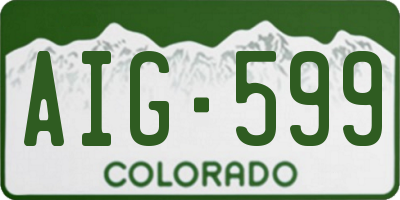 CO license plate AIG599