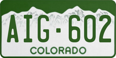 CO license plate AIG602