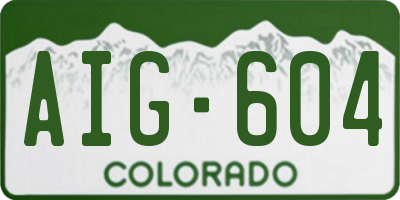 CO license plate AIG604