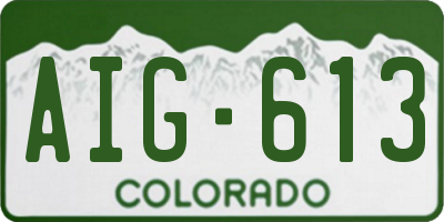 CO license plate AIG613