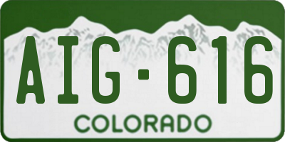 CO license plate AIG616