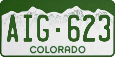 CO license plate AIG623