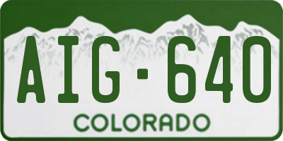 CO license plate AIG640