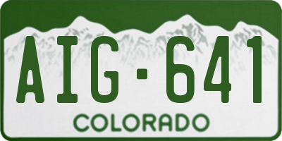 CO license plate AIG641