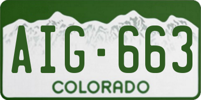 CO license plate AIG663