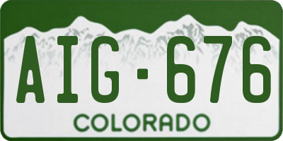 CO license plate AIG676
