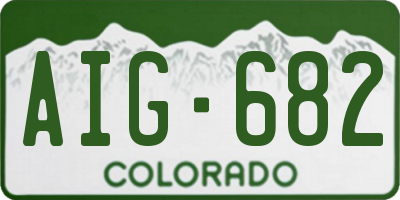 CO license plate AIG682