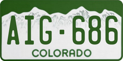 CO license plate AIG686