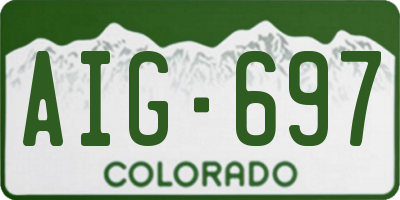 CO license plate AIG697