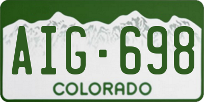 CO license plate AIG698