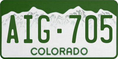 CO license plate AIG705
