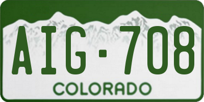 CO license plate AIG708