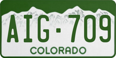 CO license plate AIG709