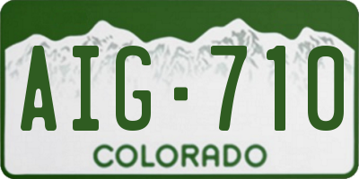 CO license plate AIG710