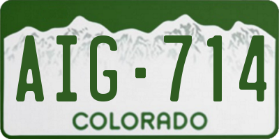 CO license plate AIG714