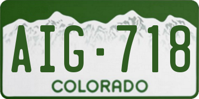 CO license plate AIG718