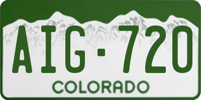 CO license plate AIG720