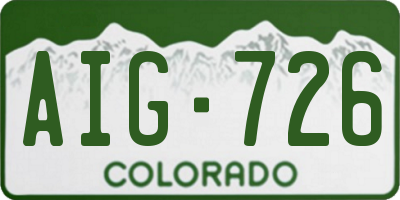 CO license plate AIG726
