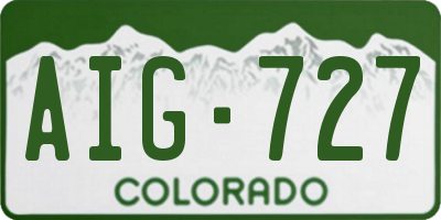 CO license plate AIG727