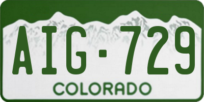 CO license plate AIG729