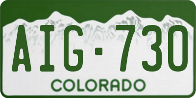 CO license plate AIG730