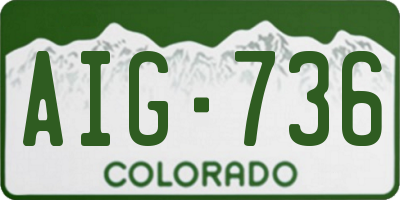 CO license plate AIG736