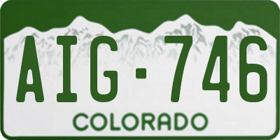 CO license plate AIG746
