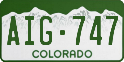 CO license plate AIG747
