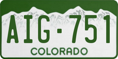 CO license plate AIG751