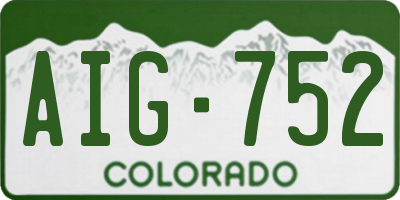 CO license plate AIG752