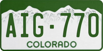 CO license plate AIG770
