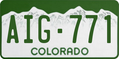 CO license plate AIG771