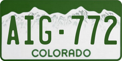CO license plate AIG772
