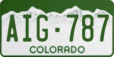 CO license plate AIG787