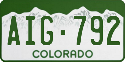 CO license plate AIG792