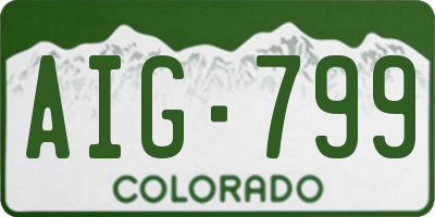 CO license plate AIG799