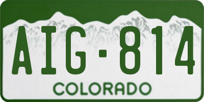 CO license plate AIG814